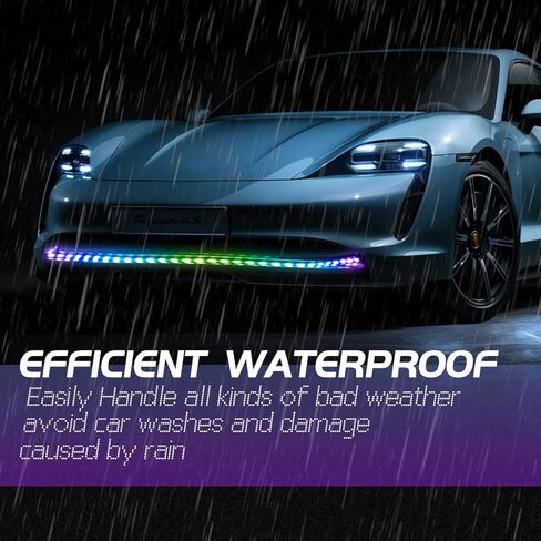 Car LED Light Strip Exterior Waterproof 24Inches RGB Multicolor DRL LED Strip Lights for Car Front Bumper Grille Light,with Turn Signal Light, for Car Daytime Running Light for Cars,SUVs,Trucks in Kuwait