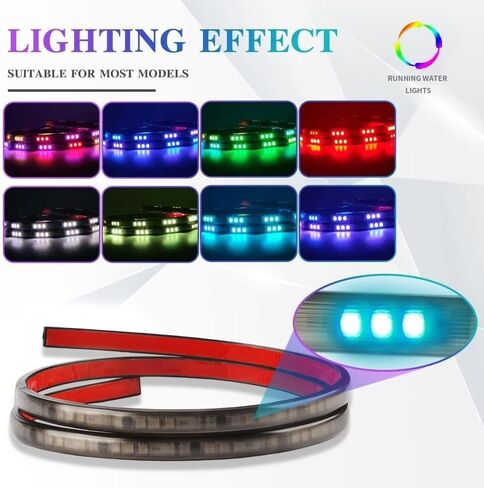 Car LED Light Strip Exterior Waterproof 24Inches RGB Multicolor DRL LED Strip Lights for Car Front Bumper Grille Light,with Turn Signal Light, for Car Daytime Running Light for Cars,SUVs,Trucks in Kuwait