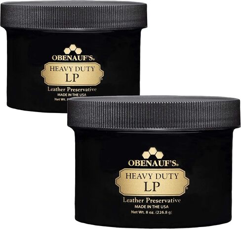 Obenauf's Heavy Duty LP Leather Preservative (4oz)- All Natural Beeswax Oil Conditioner- Rejuvenate Restore & Preserve Sunfaded or Cracked Boots Jackets Saddles Car Auto Upholstery Furniture- USA Made in Saudi Arabia
