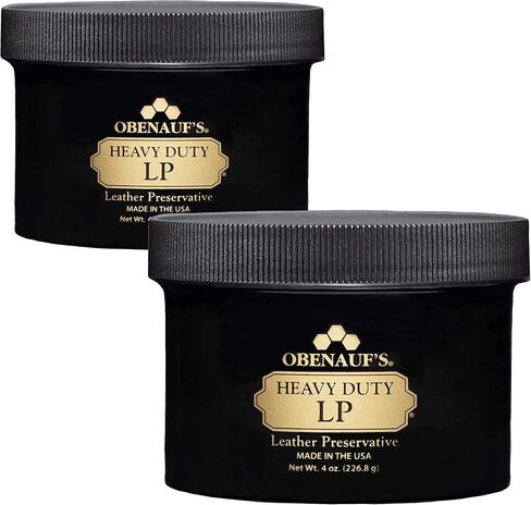 Obenauf's Heavy Duty LP Leather Preservative (4oz)- All Natural Beeswax Oil Conditioner- Rejuvenate Restore & Preserve Sunfaded or Cracked Boots Jackets Saddles Car Auto Upholstery Furniture- USA Made in Saudi Arabia