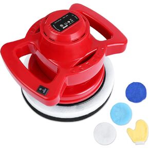 ملمع عازل، ملمع سيارة مداري عشوائي مقاس 10 بوصة، عازل قوي بمقبضين 3200 دورة في الدقيقة مع وسادات وقفازات تلميع الشمع، عازل شمع السيارة المثالي للصنفرة والتلميع وإزالة الشعر بالشمع وختم الزجاج in Kuwait