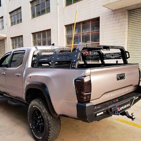 رف سرير شاحنة من سبائك الألومنيوم من WANGDUOYU متوافق مع Toyota Tacoma، Gladiator، Ford Ranger، Chevy Colorado، GMC Canyon، نظام رف سرير قابل للتعديل بدون حفر مع ضوء (متوسط) in Kuwait