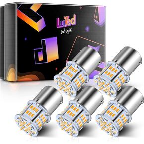 LUYED 1156 1141 1003 LED Bulbs 650 Lumens Warm White 12v 3014 54-EX Chipsets LED Lights Used For Back Up Reverse Lights,Brake Lights,Tail Lights,Rv light,Pack of 5