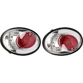 Spec-D Tuning Euro Chrome Housing Clear Lens Tail Lights Compatible with 1998-2005 VW Beetle, Left + Right Pair Assembly in Saudi Arabia