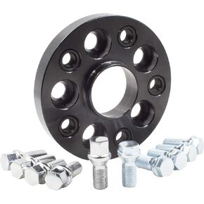 Wheel Accessories Parts 1 Piece Tuner Hub Centric European Vehicle Wheel Spacer with M12 1.50 Black Bolts 20mm Thickness 5 on 120mm Bolt Pattern PCD 72.56mm Vehicle & Wheel Hub Fits BMW