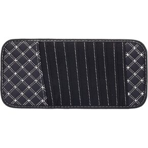 PATIKIL Visor CD Holders, PU Leather 10 Capacity Grid Disk Case Sleeve Storage Dividers Organizer with Strap for Car Visor Collection, Black Red in Saudi Arabia