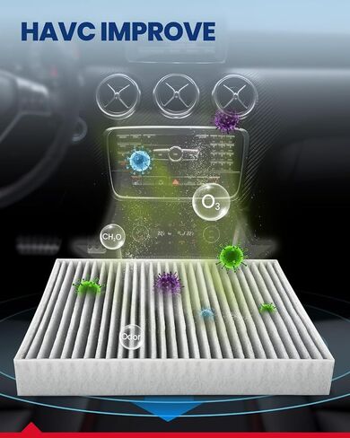 استبدال فلتر هواء المقصورة KAX CF10134 لـ Accord، Civic، CR-V، Odyssey، Pilot، Ridgeline، Passport، Crosstour، MDX، RDX، TSX، TL، RL، ILX، RLX، TLX، ZDX، مع الكربون المنشط in Kuwait