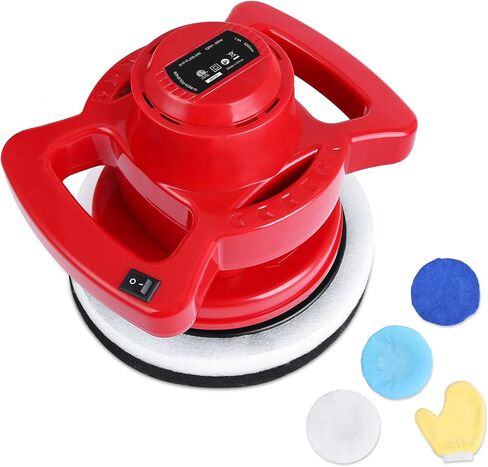 ملمع عازل، ملمع سيارة مداري عشوائي مقاس 10 بوصة، عازل قوي بمقبضين 3200 دورة في الدقيقة مع وسادات وقفازات تلميع الشمع، عازل شمع السيارة المثالي للصنفرة والتلميع وإزالة الشعر بالشمع وختم الزجاج in Kuwait