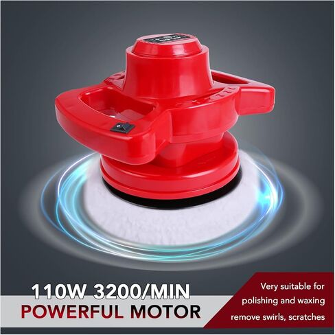 ملمع عازل، ملمع سيارة مداري عشوائي مقاس 10 بوصة، عازل قوي بمقبضين 3200 دورة في الدقيقة مع وسادات وقفازات تلميع الشمع، عازل شمع السيارة المثالي للصنفرة والتلميع وإزالة الشعر بالشمع وختم الزجاج in Kuwait