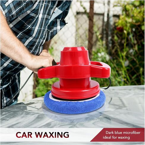 ملمع عازل، ملمع سيارة مداري عشوائي مقاس 10 بوصة، عازل قوي بمقبضين 3200 دورة في الدقيقة مع وسادات وقفازات تلميع الشمع، عازل شمع السيارة المثالي للصنفرة والتلميع وإزالة الشعر بالشمع وختم الزجاج in Kuwait