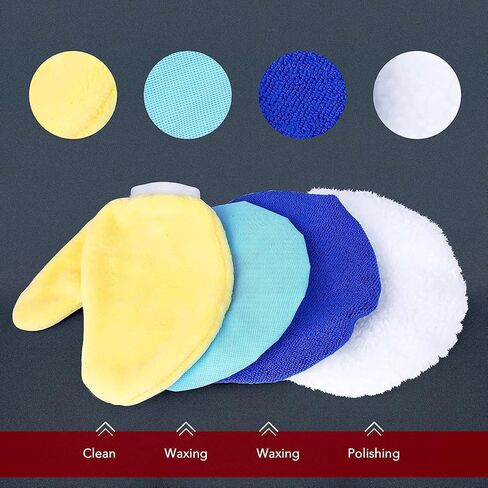 ملمع عازل، ملمع سيارة مداري عشوائي مقاس 10 بوصة، عازل قوي بمقبضين 3200 دورة في الدقيقة مع وسادات وقفازات تلميع الشمع، عازل شمع السيارة المثالي للصنفرة والتلميع وإزالة الشعر بالشمع وختم الزجاج in Kuwait
