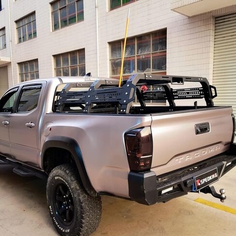 رف سرير شاحنة من سبائك الألومنيوم من WANGDUOYU متوافق مع Toyota Tacoma، Gladiator، Ford Ranger، Chevy Colorado، GMC Canyon، نظام رف سرير قابل للتعديل بدون حفر مع ضوء (متوسط) in Kuwait