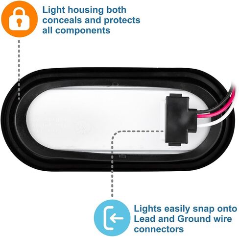 Lumitronics RV HALO LED 6 بوصات إيقاف بيضاوي محكم الغلق/مصباح خلفي - متوافق مع DOT (شفاف) in Kuwait