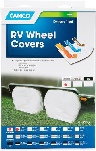Camco 45246 Black 24 inches - 26 inches Vinyl Wheel and Tire Protector, (Pack of 2) in Kuwait