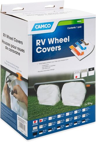 Camco 45246 Black 24 inches - 26 inches Vinyl Wheel and Tire Protector, (Pack of 2) in Kuwait