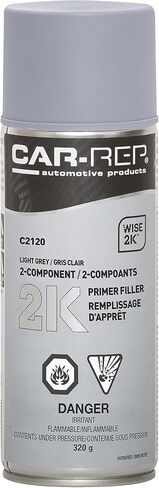 Car-Rep® 2K Epoxy Primer with Wise 2K Technology, Suitable for All Kinds of Metals, Carbon Fiber Substrates, Most Automotive Plastics, Black, 11oz Aerosol Can in Kuwait