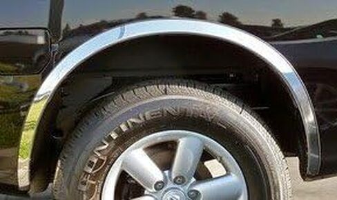 QMI 145008D - زخرفة الحاجز متوافقة مع Chevy Silverado nnd Avalanche وGMC Sierra (قوس كامل) مرآة مصقولة من الفولاذ المقاوم للصدأ بعرض عريض مجموعة من 4 قطع in Kuwait