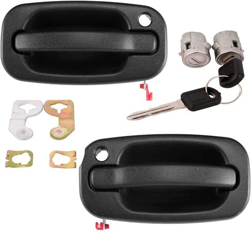 Getfarway Ignition& Lock Cylinder with Door Handle Compatible with 1999-2006 Chevrolet Silverado 1500 2500 3500, 2002-2006 Avalanche 1500 2500 and More, Replace 15034985, 15034986, 15298924 in Saudi Arabia