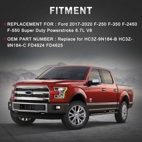 عنصر فلتر وقود الديزل TEMSONE 6.7L Powerstroke متوافق مع 2017 2018 2019 2020 2021 Ford F-250 F-350 F-450 F-550 Super Duty V8 استبدال # FD4624 FD4625 FD-4624 FD-4625 HC3Z-9N184-B HC3Z-9N184- ج in Saudi Arabia