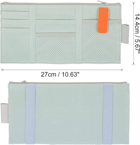 X AUTOHAUX Universal Car Truck Sun Visor Organizer Storage Pocket Pouch Case Bag for Pen CD Card Gray Orange in Saudi Arabia