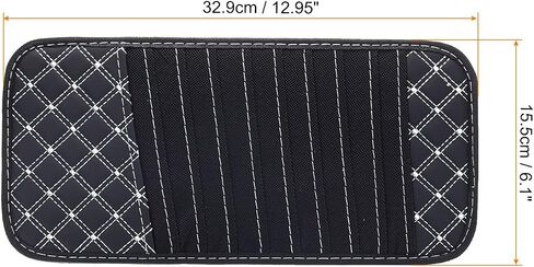 PATIKIL Visor CD Holders, PU Leather 10 Capacity Grid Disk Case Sleeve Storage Dividers Organizer with Strap for Car Visor Collection, Black Red in Saudi Arabia