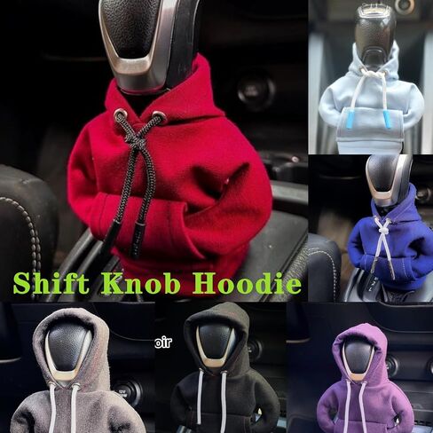 Car Shift Knob Hoodie, Funny Gear Shift Knob Shirt Sweater, Winter Warm Shift Knob Cover Sweater Shirt, Automotive Interior Novelty Accessories Decorations, Universal Fit Knob Cover Gift (Purple) in Saudi Arabia