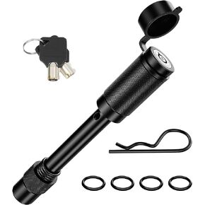 Nilight Trailer Hitch Lock Pin 5/8" Locking Receiver Hitch Pin Keyed Unique Weatherproof Anti-Theft Lockable Fits 2" 2-1/2" Receiver Extra Long 3-1/4" Span Tow Truck Boat Bike Truck, 2 Years Warranty