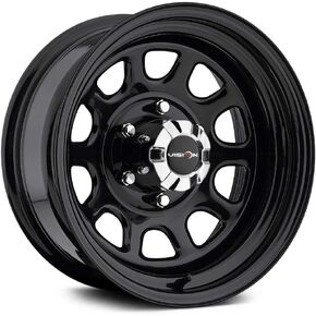 نافذة Vision 84 D مقاس 17x8 6x139.7/6x5.5 بوصة - حافة عجلة سوداء لامعة مقاس 12 مم in Kuwait