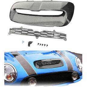 KUAFU Hood Scoop Compatible with 2007 2008 2009 2010 2011 2012 2013 2014 Mini Cooper S R55 R56 R57 R58 R59 Carbon Fiber Printing Air Intake Vent in Saudi Arabia