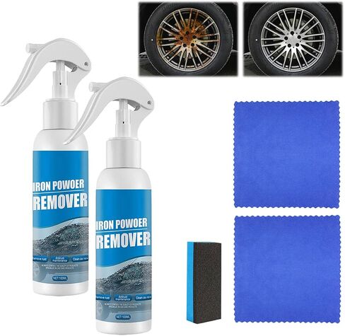 HitHopGer Car Rust Remover for Metal,Iron Powder Remover,Car Rust Removal Spray 100ml,Car Rust Remover Spray Metal Surface Paint Cleaning, Iron Powder Remover for Car (2PCS in Saudi Arabia