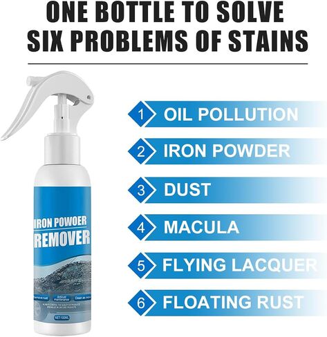 HitHopGer Car Rust Remover for Metal,Iron Powder Remover,Car Rust Removal Spray 100ml,Car Rust Remover Spray Metal Surface Paint Cleaning, Iron Powder Remover for Car (2PCS in Saudi Arabia