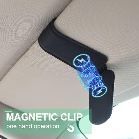 حامل نظارات شمسية بلينغ من INSAUTO لواقي السيارة، مشبك مغناطيسي لبطاقة التذاكر، حامل نظارات من جلد البولي يوريثان للسيارة، ملحقات حاجب السيارة اللامعة للنساء والفتيات in Kuwait