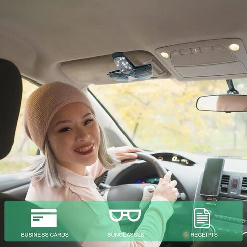 حامل نظارات شمسية بلينغ من INSAUTO لواقي السيارة، مشبك مغناطيسي لبطاقة التذاكر، حامل نظارات من جلد البولي يوريثان للسيارة، ملحقات حاجب السيارة اللامعة للنساء والفتيات in Kuwait