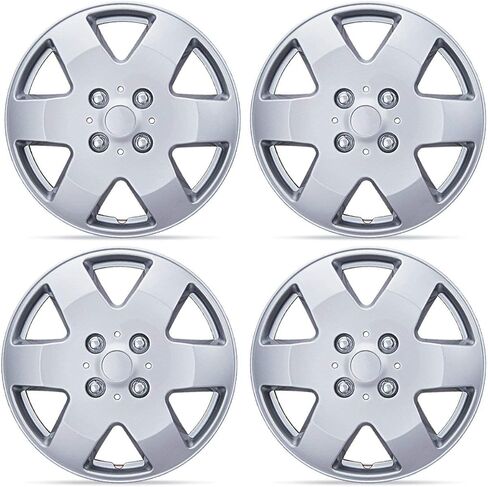 BDK KT-978-15 Silver 15 Inch Hubcaps Wheel Protection-4 Lug Nuts, OEM Replica Replacement Hub Cap Covers, Easy Installation, Total 4 Pieces (2 Front 2 Rear) in Saudi Arabia