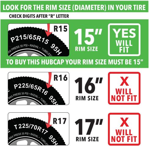 BDK KT-978-15 Silver 15 Inch Hubcaps Wheel Protection-4 Lug Nuts, OEM Replica Replacement Hub Cap Covers, Easy Installation, Total 4 Pieces (2 Front 2 Rear) in Saudi Arabia