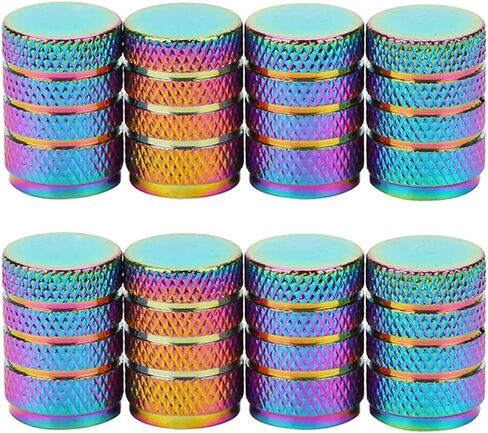 Car Tire Valve Stem Caps, Colorful Metal Waterproof Dustproof Bicycle Tire Air Caps, Aluminum Alloy Screw Thread Wheel Valve Cover, Auto Accessories Universal for SUV Truck Motorcycle (8) in Saudi Arabia