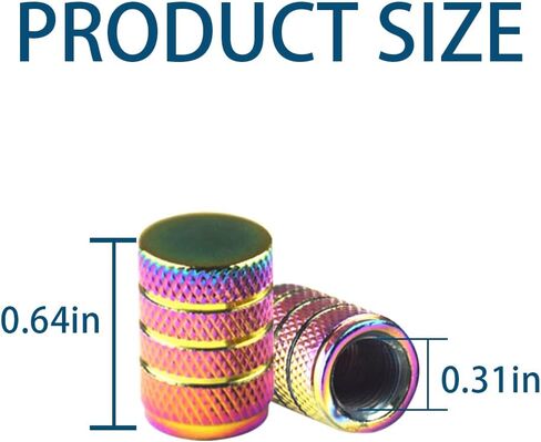 Car Tire Valve Stem Caps, Colorful Metal Waterproof Dustproof Bicycle Tire Air Caps, Aluminum Alloy Screw Thread Wheel Valve Cover, Auto Accessories Universal for SUV Truck Motorcycle (8) in Saudi Arabia