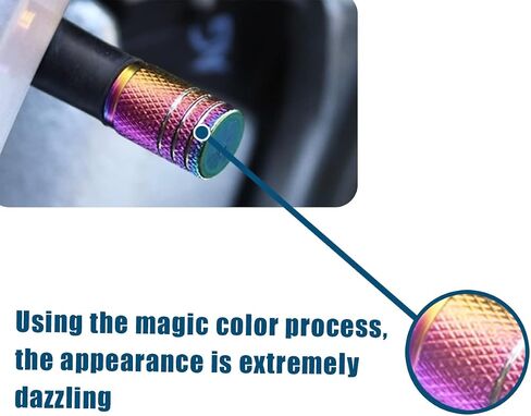 Car Tire Valve Stem Caps, Colorful Metal Waterproof Dustproof Bicycle Tire Air Caps, Aluminum Alloy Screw Thread Wheel Valve Cover, Auto Accessories Universal for SUV Truck Motorcycle (8) in Saudi Arabia