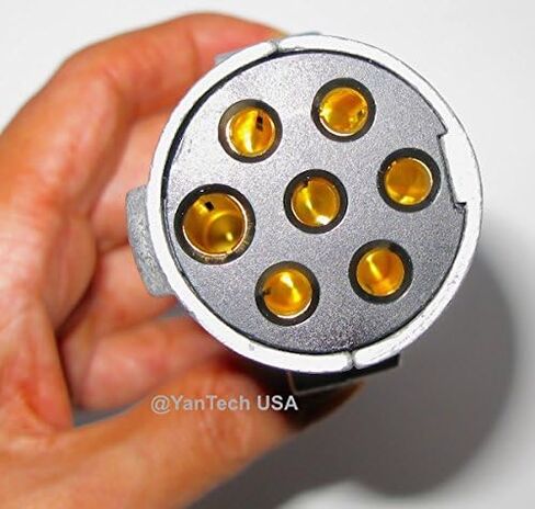 Four Cameras Heavy Duty Weather Resistant Rear View Camera Trailer Cable & Receptacle Set with 7-Contact Plug and Socket (49ft Extended Cable Included). - by YanTech USA in Kuwait