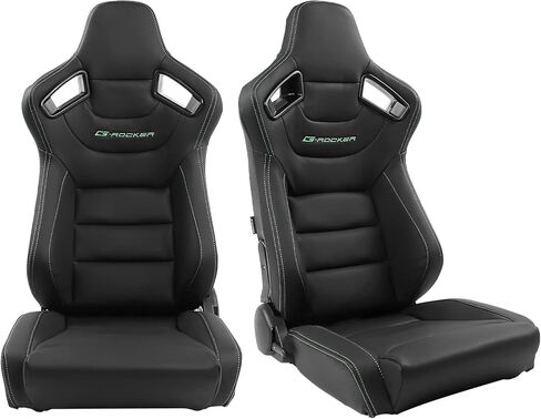 FREEMOTOR802 Universal Racing Seats, Reclinable Sport Seats with Dual Lock Sliders Adjustable, 1 PC (Driver Side), PU + Carbon Fiber Fabric, Gray in Kuwait
