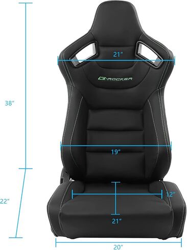 FREEMOTOR802 Universal Racing Seats, Reclinable Sport Seats with Dual Lock Sliders Adjustable, 1 PC (Driver Side), PU + Carbon Fiber Fabric, Gray in Kuwait