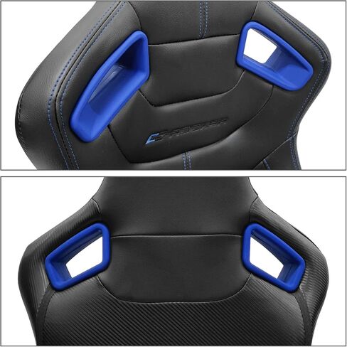 IKON MOTORSPORTS, Universal Racing Seats Pair with Dual Sliders, Black with Orange Stitch PU & Carbon Leather Reclinable Left Right in Kuwait