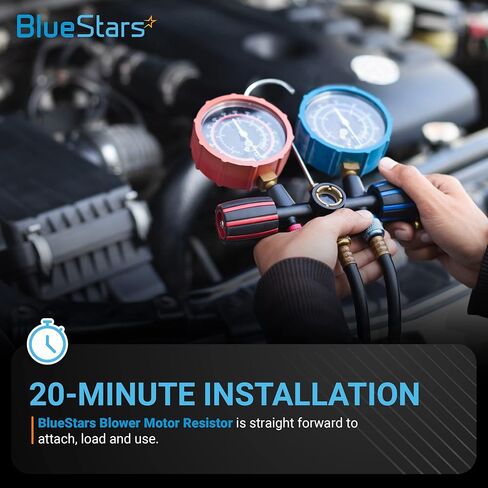 مقاوم محرك منفاخ 64116923204 عالي الجودة من BlueStars - مناسب لسيارات BMW E39 E46 E53 E83 323i 325i 328i 330i 525i 528i 530i M3 M5 X3 X5 - يستبدل 64116923204 64116920365 in Kuwait