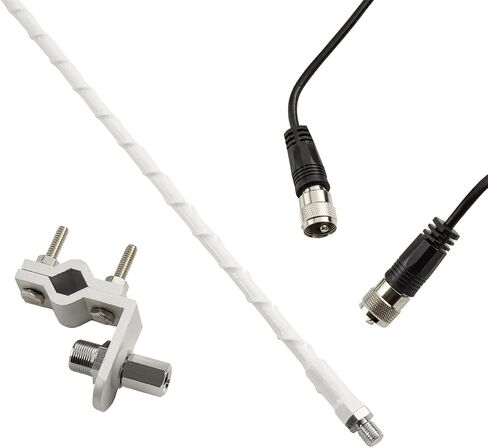 RoadPro RP-84W 4 Foot CB Antenna Kit with 9 Foot Cable - White in Saudi Arabia