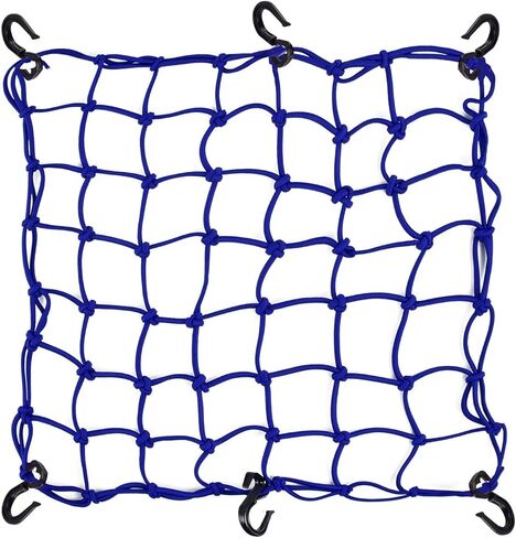 Small Cargo Net 15"x15" Stretches to 30"x30" with Thicken Hooks | Natural Latex Core, Tight 2"x2" Mesh Heavy Duty Bungee Net for Motorcycle Helmet, Bike, ATV, UTV, Luggage in Kuwait