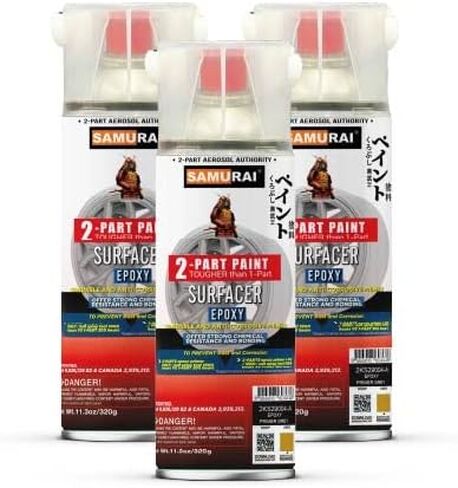 SAMURAI 2-Part Spray Paint Epoxy Primer for High Performance Wheel Surfacer (Metal Primer Red Oxide, Pack of 1 Can) in Saudi Arabia
