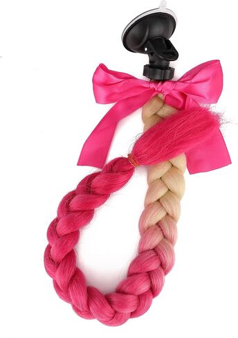 SEGO 1PCS/2PCS Helmet Pigtail Braids with Detachable Suction Cup Bowknot Ponytail Hair Many Colors (Helmet not Included) in Saudi Arabia