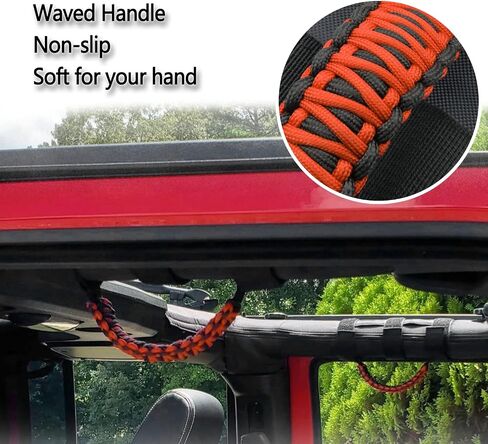 Kujunpao 4 X Roll Bar Grab Handles مقبض متوافق مع Jeep Wrangler JLU JK JKU TJ YJ LJ JT JL & Gladiator JT 1955-2022 UTV & ATV (برتقالي) in Kuwait