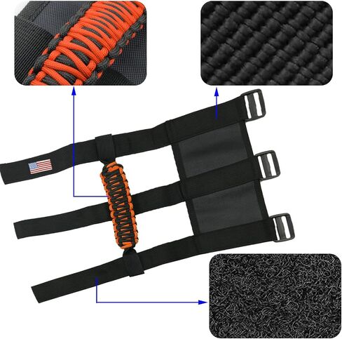 Kujunpao 4 X Roll Bar Grab Handles مقبض متوافق مع Jeep Wrangler JLU JK JKU TJ YJ LJ JT JL & Gladiator JT 1955-2022 UTV & ATV (برتقالي) in Kuwait