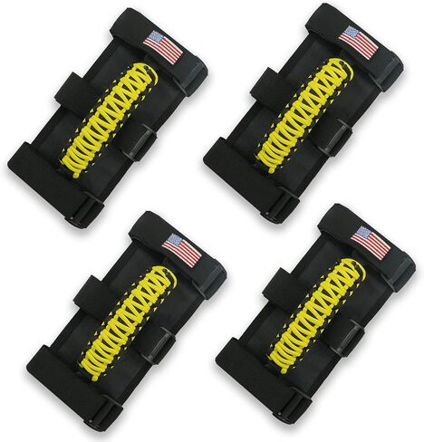 Kujunpao 4 X Roll Bar Grab Handles مقبض متوافق مع Jeep Wrangler JLU JK JKU TJ YJ LJ JT JL & Gladiator JT 1955-2022 UTV & ATV (برتقالي) in Kuwait